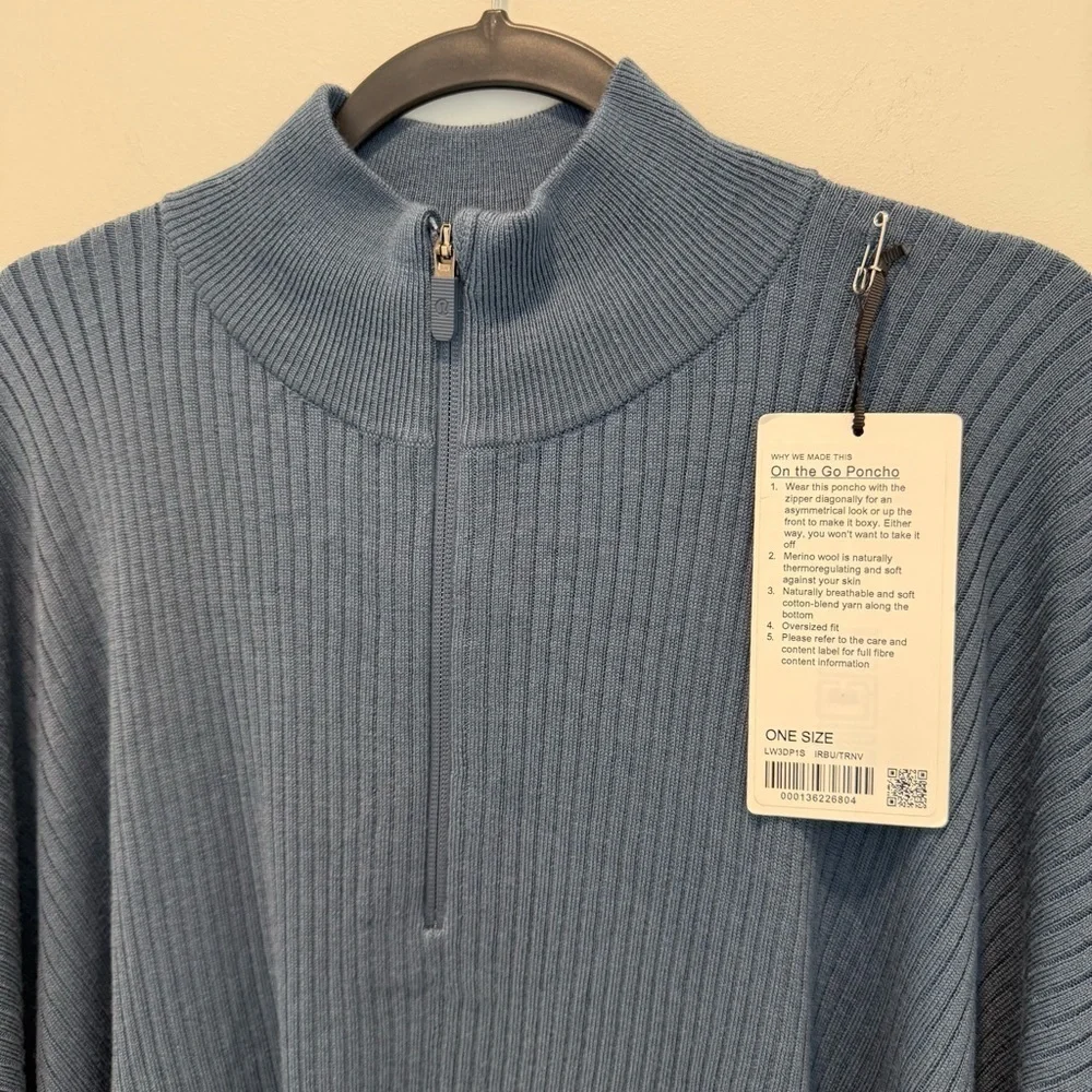 NWT Lululemon On The Go Poncho Iron Blue / True Navy
